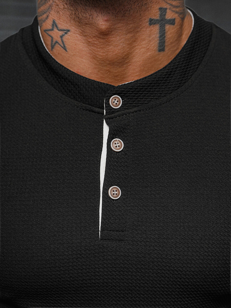 T-shirt męski czarny OZONEE O/M011