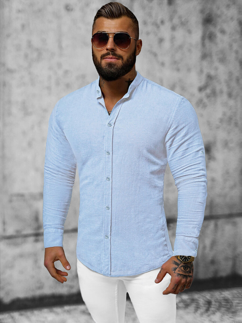 Класична сорочка чоловіча Яскраво-cиня OZONEE O/V80