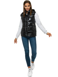 Стьобаний жіночий жилет чорний OZONEE O/SW025/1