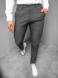 Spodnie męskie chino materiałowe grafitowe OZONEE DJ/5534