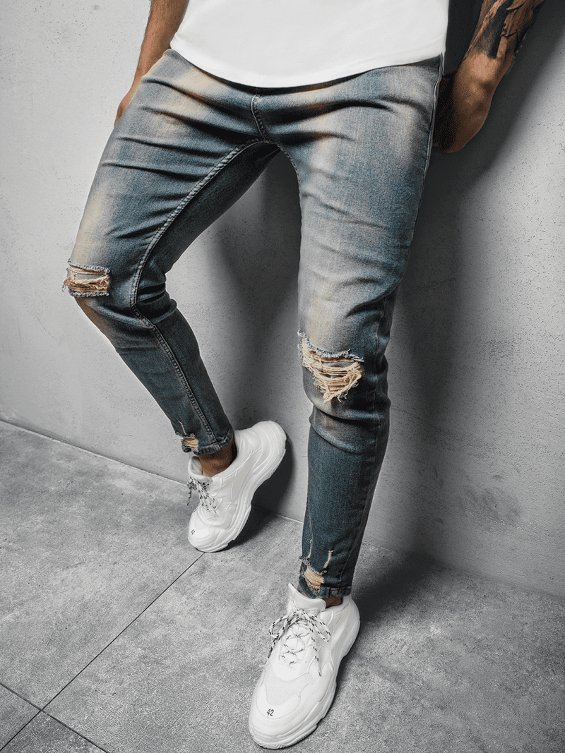 Spodnie jeansowe męskie niebieskie OZONEE DP/706