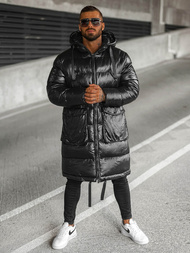 Kurtka zimowa męska długa czarna OZONEE O/M3205Z