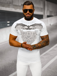 T-shirt męski slim fit biały OZONEE NB/MT3054Z