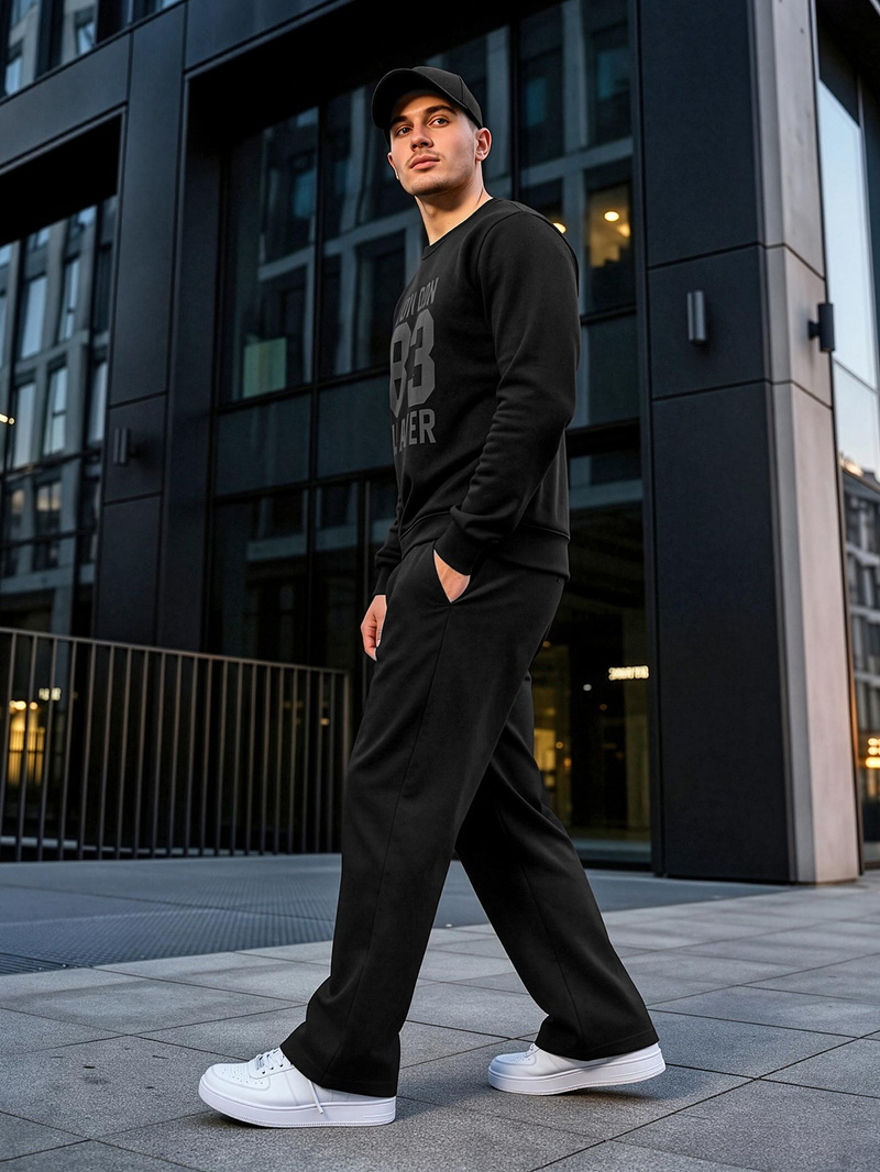 Чоловічий світшот чорний OZONEE JS/8B1976/3