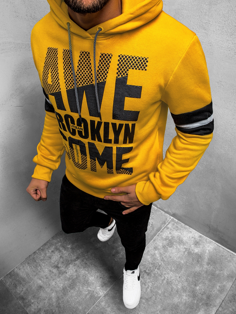 Bluza z kapturem męska żółta OZONEE JS/KS2141Z