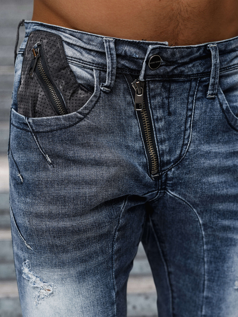 Spodnie jeansowe męskie niebieskie OZONEE NB/MP0045B