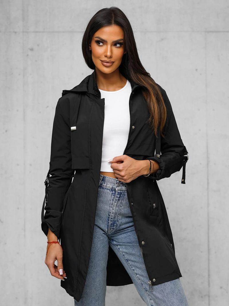 Kurtka damska przejściowa czarna OZONEE JS/16M9233/392