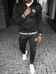 Komplet dresowy męski czarno-srebrny OZONEE O/HM500