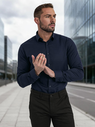 Koszula męska elegancka granatowa OZONEE V/V188