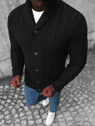 Sweter męski kardigan czarny OZONEE NB/MM6017/4