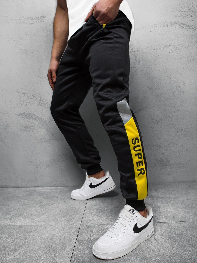 Spodnie dresowe męskie czarne OZONEE JS/K50007