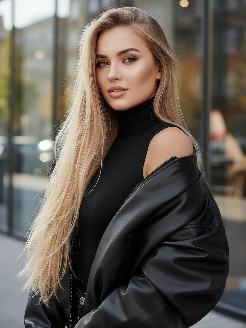 Kurtka skórzana damska czarna OZONEE JS/11Z8281