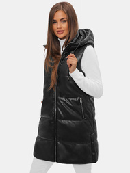 Стьобаний жіночий жилет чорний OZONEE O/AY756