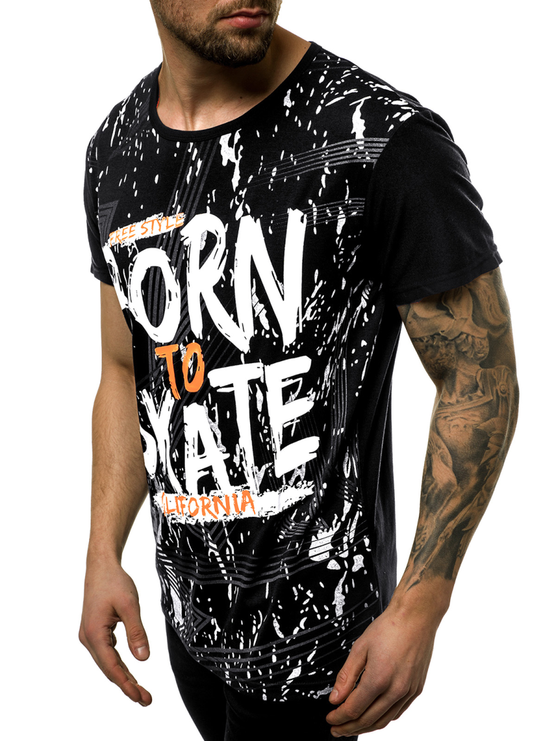 T-Shirt męski czarny OZONEE JS/KS1989