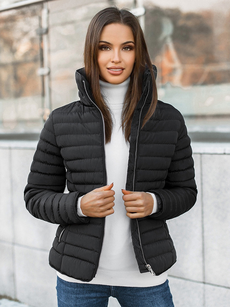 Kurtka przejściowa damska czarna OZONEE JS/M23063/1Z