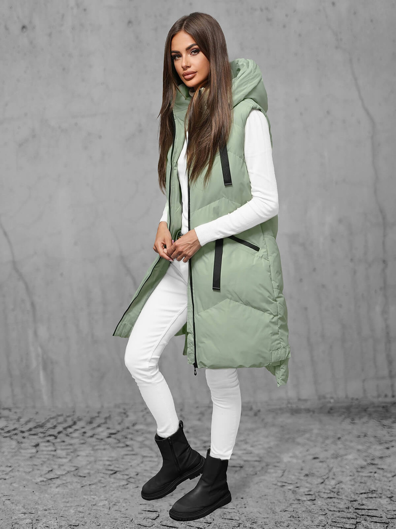 Стьобаний жіночий жилет Яскраво-Зеленi OZONEE JS/M788/236Z