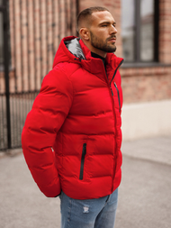 Kurtka zimowa męska pikowana czerwona OZONEE JS/5M756/270Z
