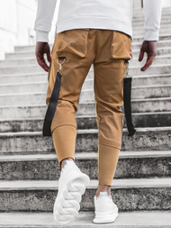 Spodnie męskie chino joggery camelowe OZONEE G/11133