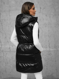 Стьобаний жіночий жилет чорний OZONEE JS/5M3186/392