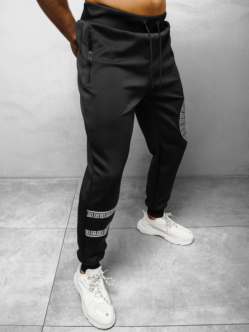 Штани спортивні чоловічі чорно-срібляста OZONEE O/HM715