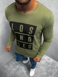 OZONEE O/1215 Футболка з довгим рукавом чоловіча Зелена