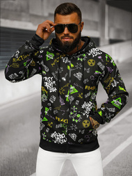 Bluza męska z kapturem rozpinana czarna OZONEE JS/8B1186/3