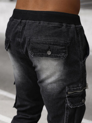 Spodnie jeansowe joggery męskie czarne OZONEE NB/MP0108N