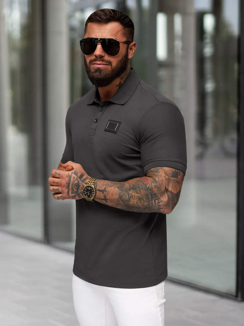 Футболка Поло Чоловіча Темно-Cіра OZONEE NB/MT3124