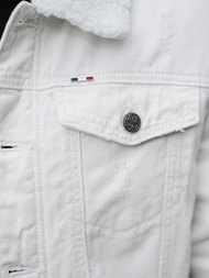 Kurtka męska jeansowa sherpa biała OZONEE NB/MJ541Z