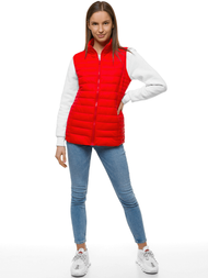 Kamizelka damska pikowana czerwona OZONEE JS/M23038/270