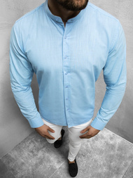 Koszula męska ze stójką jasnoniebieska OZONEE O/3013Z