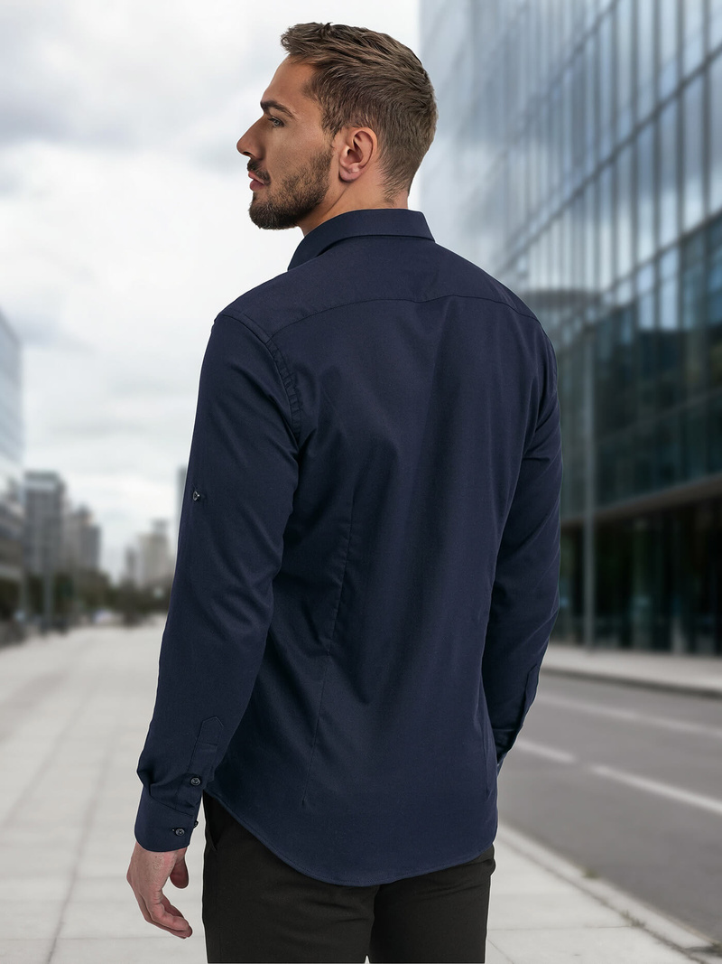 Koszula męska elegancka granatowa OZONEE V/V188