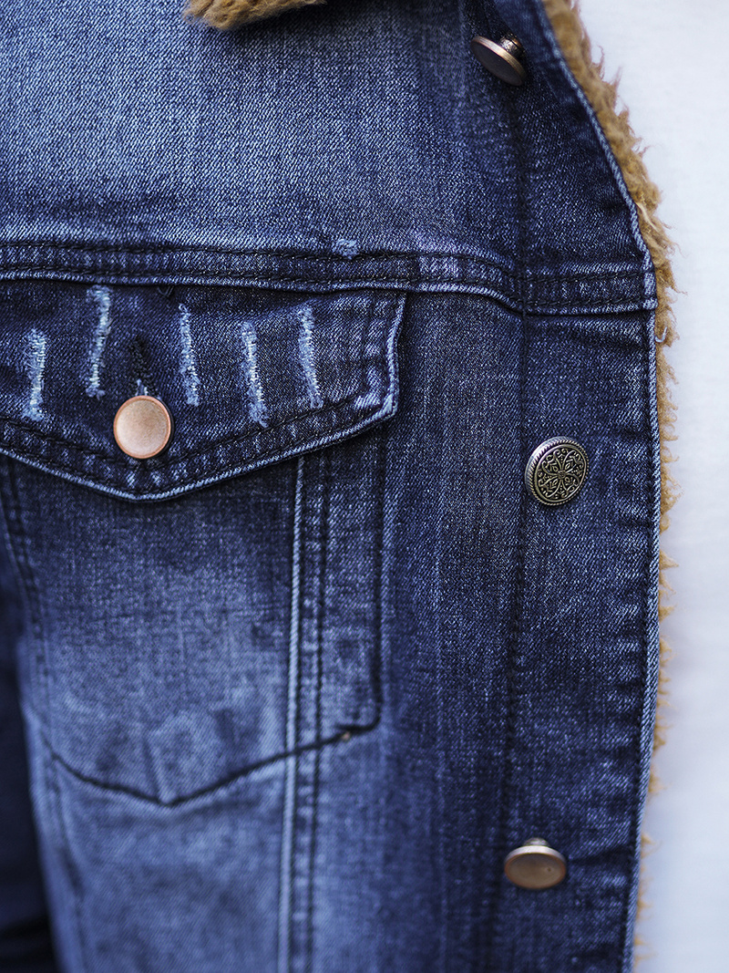 Чоловіча джинсова куртка Темно-Синя OZONEE NB/MJ520BSZ