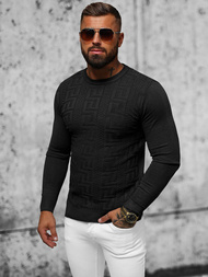 Sweter męski czarny OZONEE O/ZZ190126