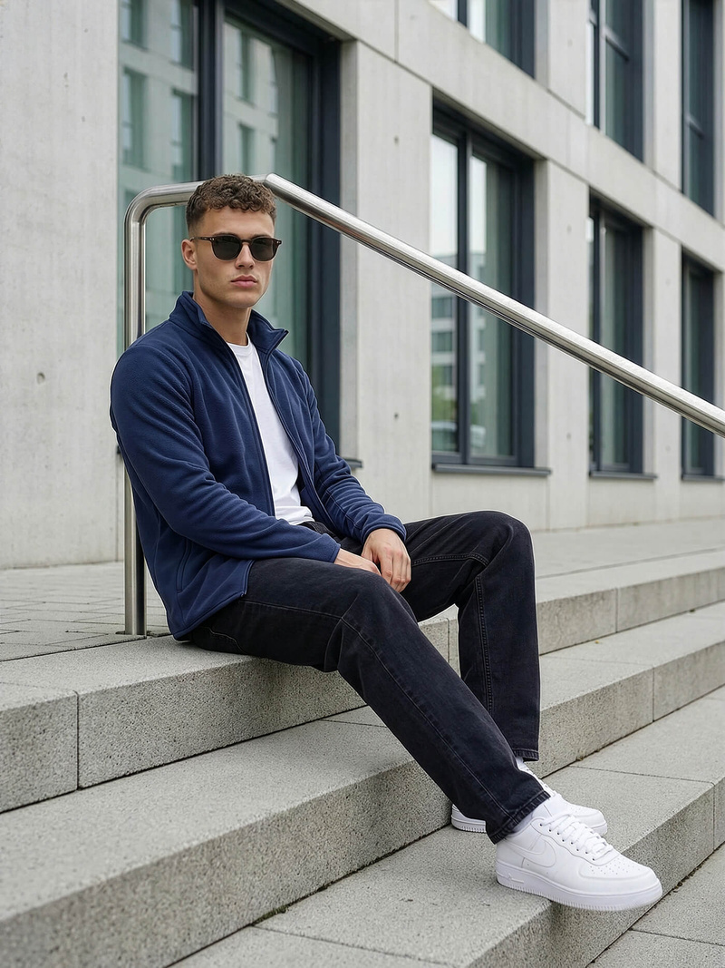 Bluza męska rozpinana granatowa OZONEE JS/HH016/25