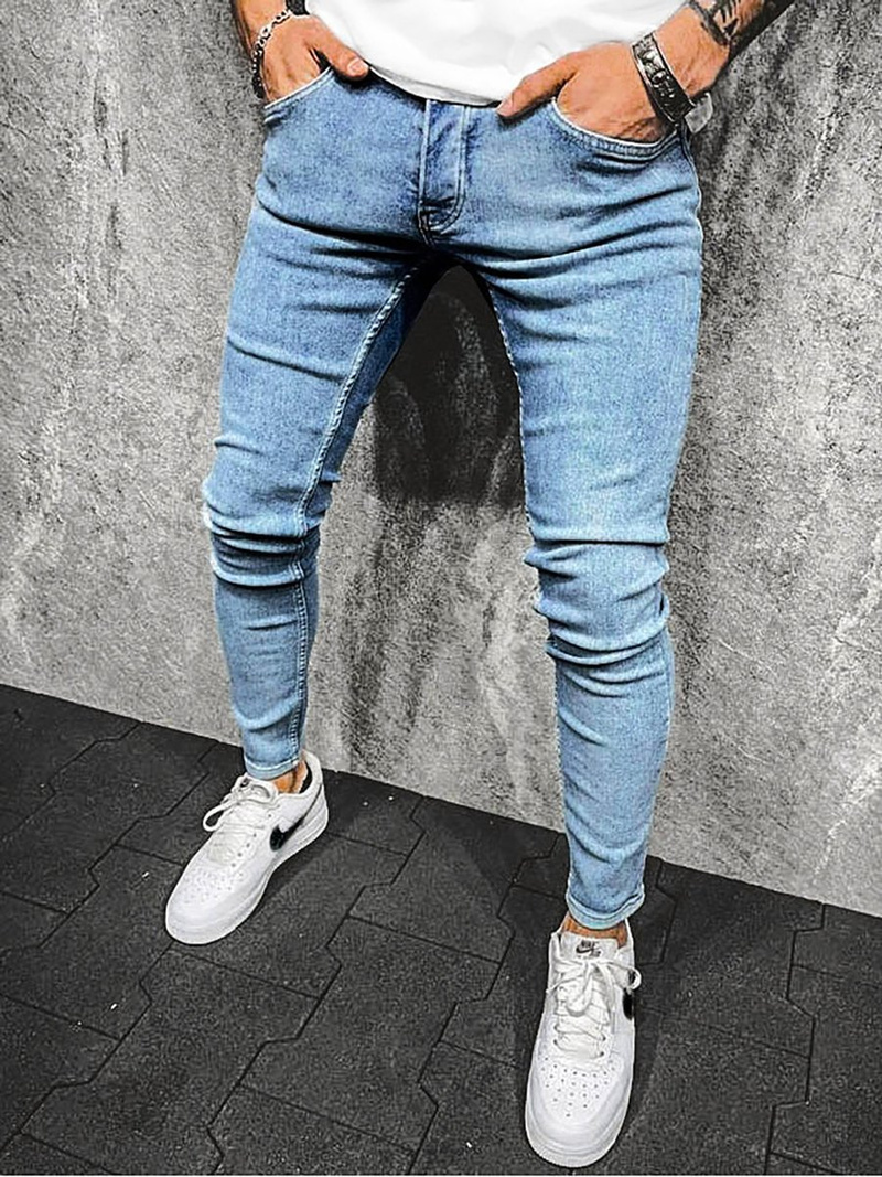 Spodnie jeansowe męskie jasno-niebieskie OZONEE O/B5968