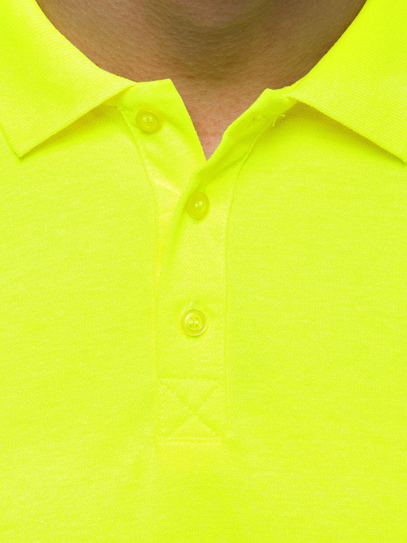 Koszulka męska polo żółto-neonowa OZONEE O/171221Z