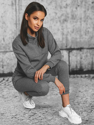 Komplet dresowy dwuczęściowy damski grafitowy OZONEE JS/8C70/5