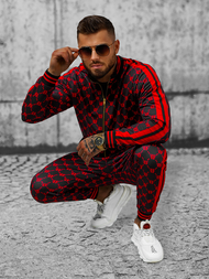 Спортивний костюм чоловічій Чорно-Червоний OZONEE O/12136