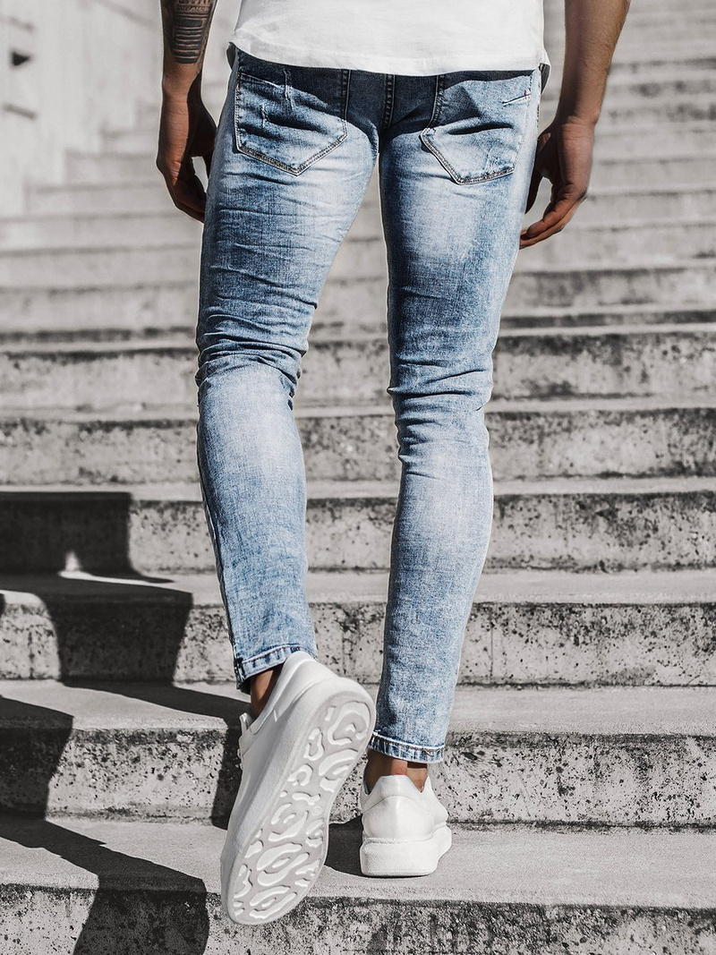 Spodnie męskie jeans niebieskie OZONEE T/6613