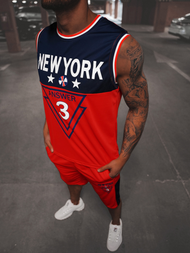 Komplet męski koszykarski czerwony OZONEE JS/68C10169Z