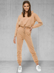 Komplet dresowy dwuczęściowy beżowy OZONEE O/12108