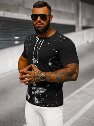 T-shirt męski czarny OZONEE O/8T1259/3