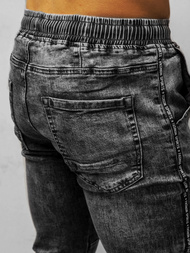 Spodnie jeansowe joggery męskie grafitowe OZONEE DR/TF126