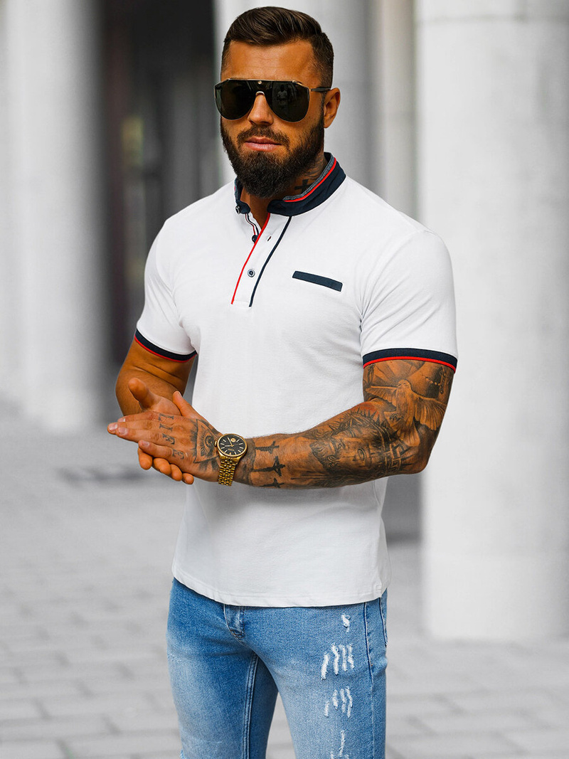 Футболка Поло Чоловіча Бiла OZONEE O/DA721