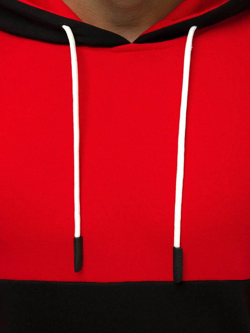 Bluza z kapturem męska czerwono-czarna OZONEE JS/KS2165