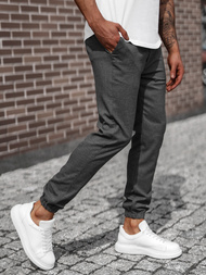 Spodnie męskie chino joggery materiałowe grafitowe OZONEE DJ/5539Z