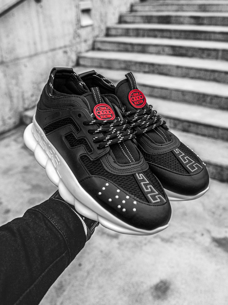 Sneakersy czarno-białe OZONEE G/2020