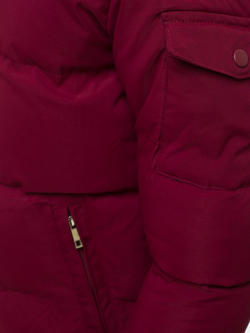 Kurtka zimowa męska pikowana bordowa OZONEE JB/JP1163/1