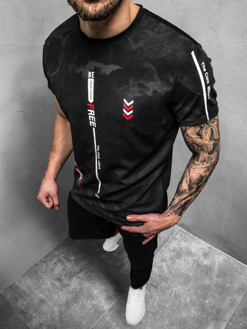 Футболка чоловіча Чорна OZONEE JS/SS10999Z